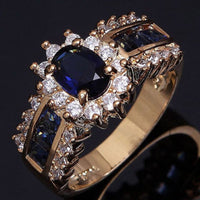 Trendy Blue Crystal Engagement Ring ( 6,7,8,9,10,11,12)