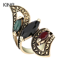 Antique Big Ring Mosaic Colorful Resin Rings For Women