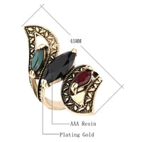 Antique Big Ring Mosaic Colorful Resin Rings For Women