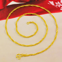 Exquisite Lightning Golden Wave Short Necklace