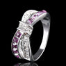 Purple CZ Gold Filled Criss Cross Ring (6,7,8,9,10)