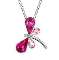 Austrian Crystal dragonfly butterfly Pendant Necklace for Women