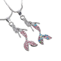 Trendy crystal Rhinestone Mermaid Statement Pendant Necklace for Women