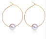 Imitation Pearl Hoop Earrings For Women