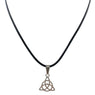 Black Leather Simple Little Triangular Boho Pendant Necklace for All