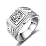 Sterling Silver wedding Rings with large Cubic Zircon men engagement ring