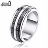 Simple Black Great Wall Rotated steel ring for Men