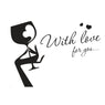 Wineglass With Love Art Decals Wall Stickers For Kitchen