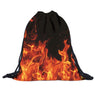 new Black Color 3D Printing Flame Backpack for man