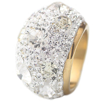 Austrian Crystal Gold Diamond Accent Dome Ring