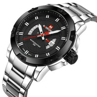 Top Brand Men's Silver Full Steel Quartz Wristwatches - sparklingselections