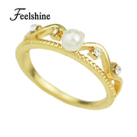Romantic Crown Simulated Pearl Ring for Women