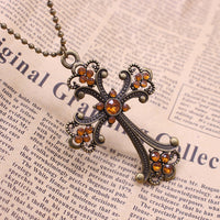 Trendy Vintage Jesus Cross Pendant Necklace for Women