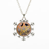 Snowflakes Shape Handmade Occult Pendant Necklaces