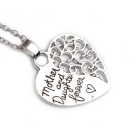 "Mother and Daughter Forever" Heart Pendant Necklace for Women - sparklingselections
