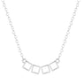 Strange 4 Tiny Square Charm Pendant Necklace for Women