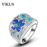 Trendy Exquisite Blue Plum Blossom Ring for Women