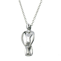 Silver Plated Mother child Pendant Necklace