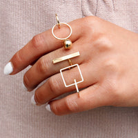 Cute Round Cube Ring Set for Woman (444M)