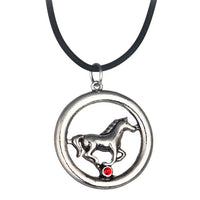 Antique Silver Punk Style Hollow Horse Pendants Necklace for Men