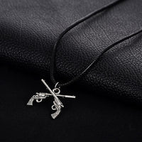 Trendy Male Double Guns Statement Necklace For Men