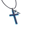 Stainless Steel tTtanium Double Cross Unisex Pendant necklace