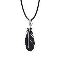 Stainless Steel Feather Pendants Necklaces for Women