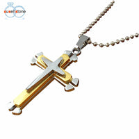 Stainless Steel Cross Unisex Pendant Necklace