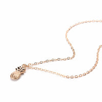 Pineapple Cute Fruit Charm Gold Plate Long Chain Necklaces for Women