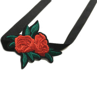 Trendy Embroidered Rose Flower Chokers Necklaces for Women (NL2111)