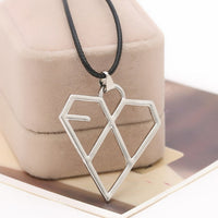 EXO Heart Shape Alloy Pendant Necklace for Women
