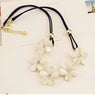 Crystal Choker Flower Charm Chunky Statement Bib Chain Pendant Necklace for Women