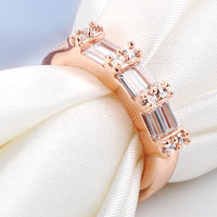 Elegant Romantic Rose Gold Color Zircon Engagement Rings for Women (RI0045)