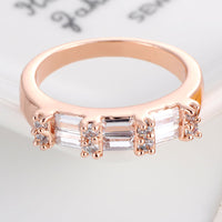 Elegant Romantic Rose Gold Color Zircon Engagement Rings for Women (RI0045)