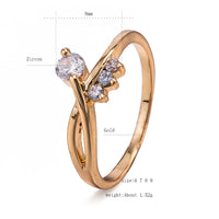 Exquisite Zircon Gold Color Ring for Women