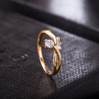 Exquisite Zircon Gold Color Ring for Women