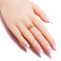 Exquisite Zircon Gold Color Ring for Women