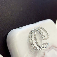 Vintage CZ rhinestone Double layer Ring for Women