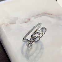 Vintage CZ rhinestone Double layer Ring for Women