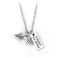 "Strong Not Skinny"  Quotes Pendant Necklace for all - sparklingselections