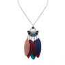 Sector Feather Pendant Link Chain Nacklaces For Women