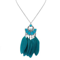 Sector Feather Pendant Link Chain Nacklaces For Women