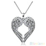 Women Delicate Angle Wing Heart Love Pendant Chain Necklace