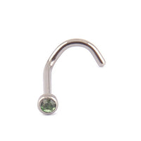 Titanium Nostril Nariz With Flat Gem Nostril Stud Nose Rings