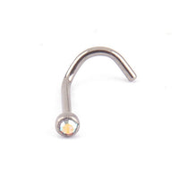 Titanium Nostril Nariz With Flat Gem Nostril Stud Nose Rings