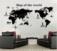 world map vinyl wall stickers for home