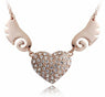 Top Quality Czech Rhinestones Heart angel wing Pendant Necklace