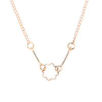 Gold-color Flower Alloy Clavicle Pendant Short Necklace for Women