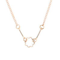 Gold-color Flower Alloy Clavicle Pendant Short Necklace for Women