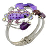 Vintage Silver Plated Flower Bangle For Women